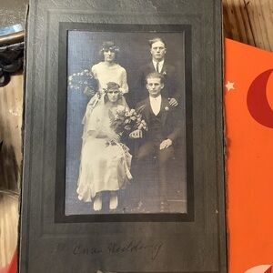 Antique Old Black White Wedding Photograph Photo Picture
